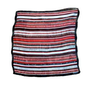 Vintage Striped Red White Blue Bill Blass 1980s American Designer Name Scarf